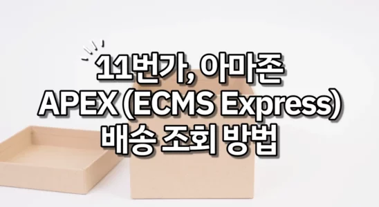 11번가 아마존 APEX ECMS Express 배송 조회 방법