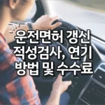 1종/2종 운전면허 갱신, 적성검사 기간, 연기, 대리접수 방법 및 수수료