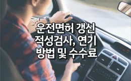 1종/2종 운전면허 갱신, 적성검사 기간, 연기, 대리접수 방법 및 수수료