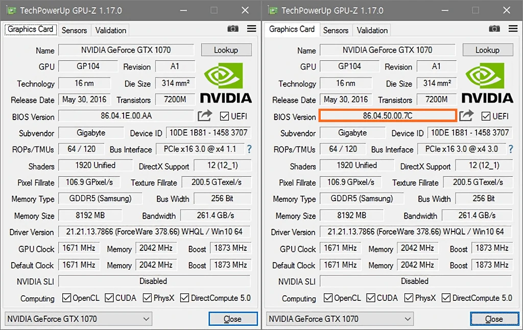GIGABYTE 지포스 GTX 1070 XTREME GAMING D5 8GB 리뷰 20