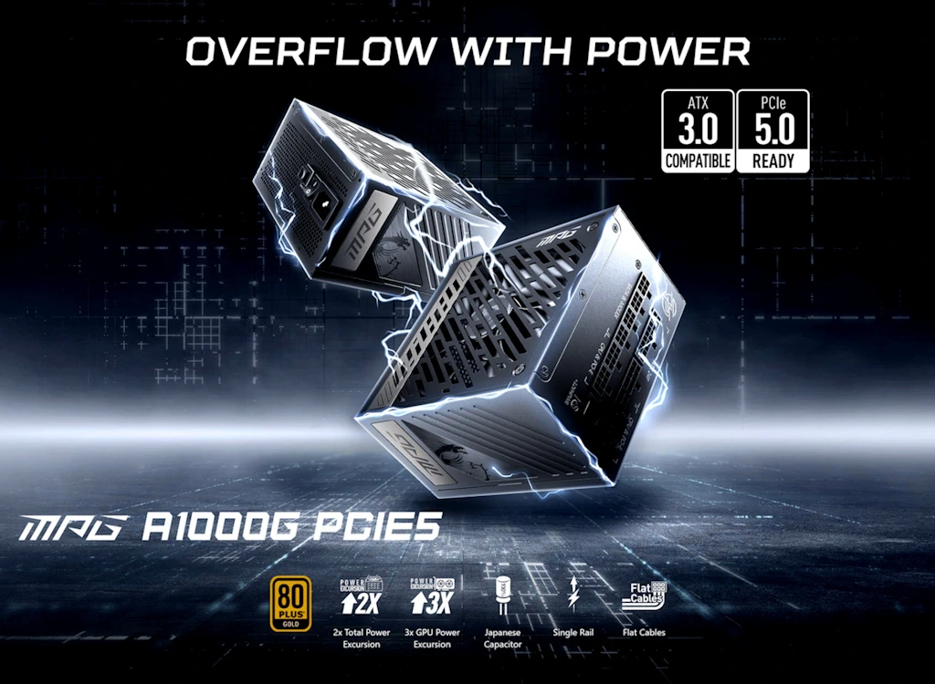 MSI MPG A1000G PCIE5 80PLUS GOLD 파워 서플라이 유닛 리뷰 1