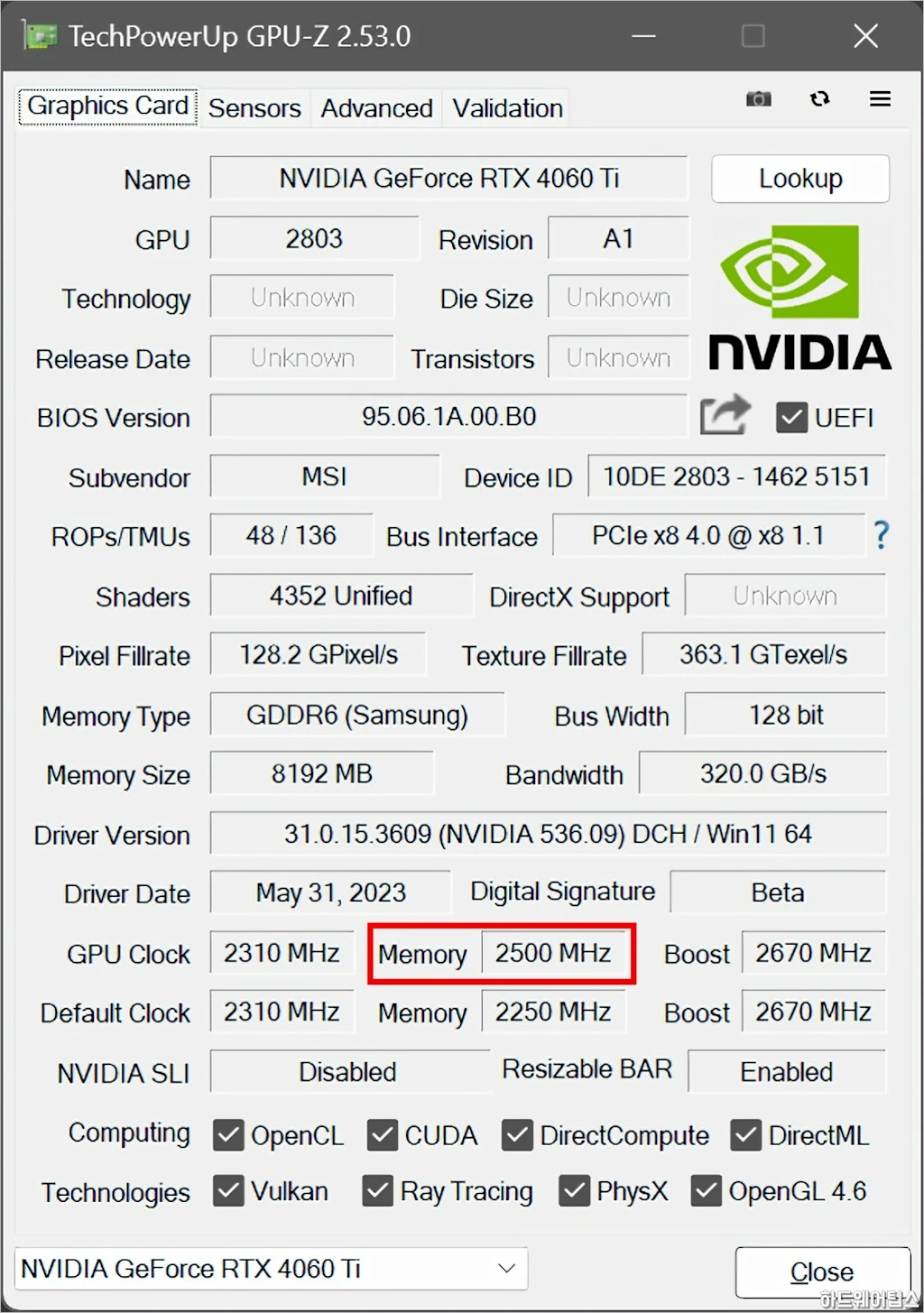 MSI 지포스 RTX 4060 Ti 게이밍 X 트리오 D6 8GB 트라이프로져3 리뷰 48