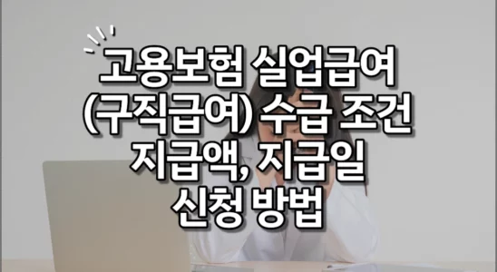 고용보험 실업급여 구직급여 신청 방법 조건 지급액 지급일