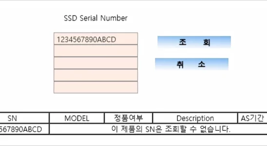 삼성전자 SSD 무상 보증기간 조회 시리얼 넘버 확인 방법 2