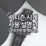 시티즌 시계 사용 설명서 (무브먼트별 설정 방법, 매뉴얼)