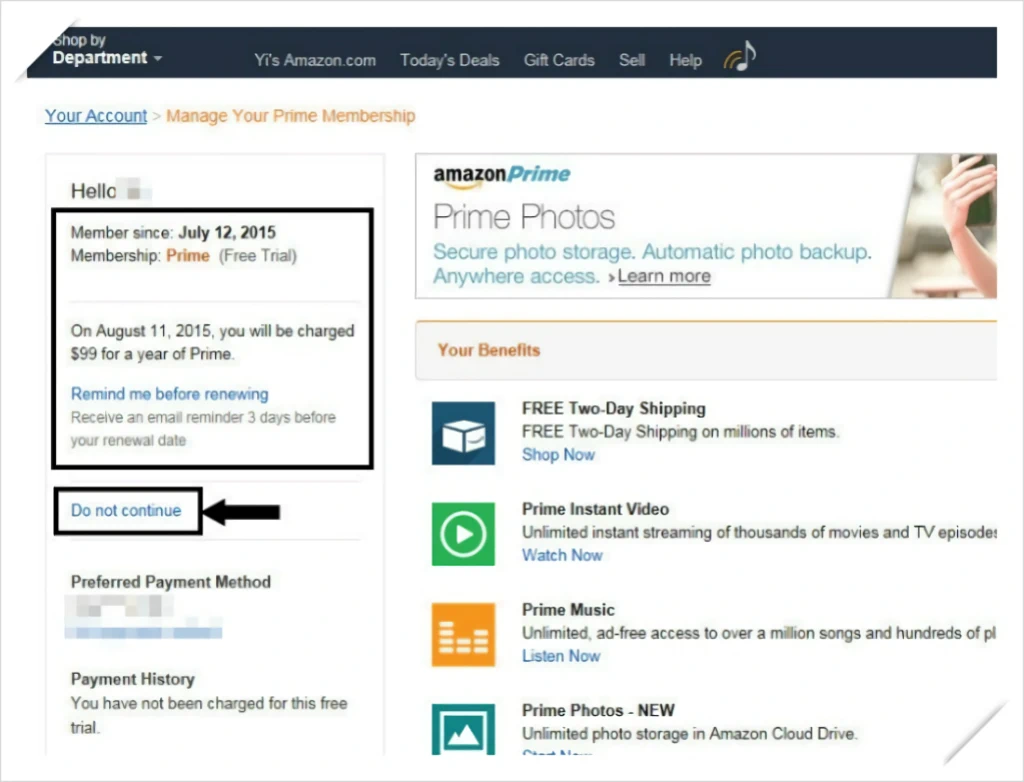 아마존 프라임 Amazon Prime 해지 방법 2