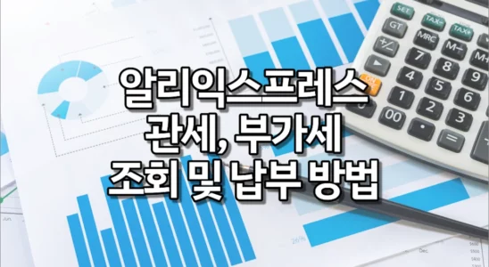 알리익스프레스 관세, 부가세(관부가세) 조회 및 납부 방법