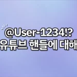 유튜브 핸들 1