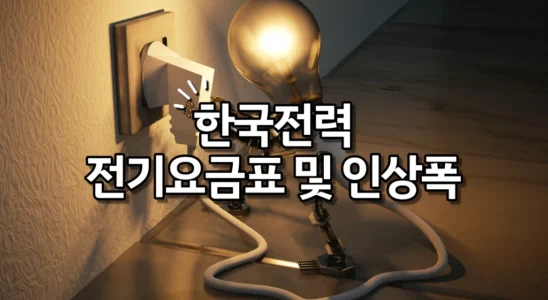 한국전력 전기요금표 및 인상폭 정리