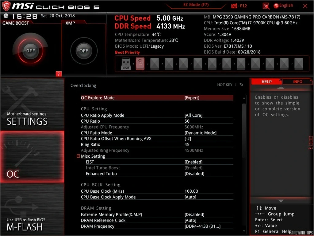 MSI Z390 시리즈 오버클러킹 가이드 9600K 9700K 9900K 3