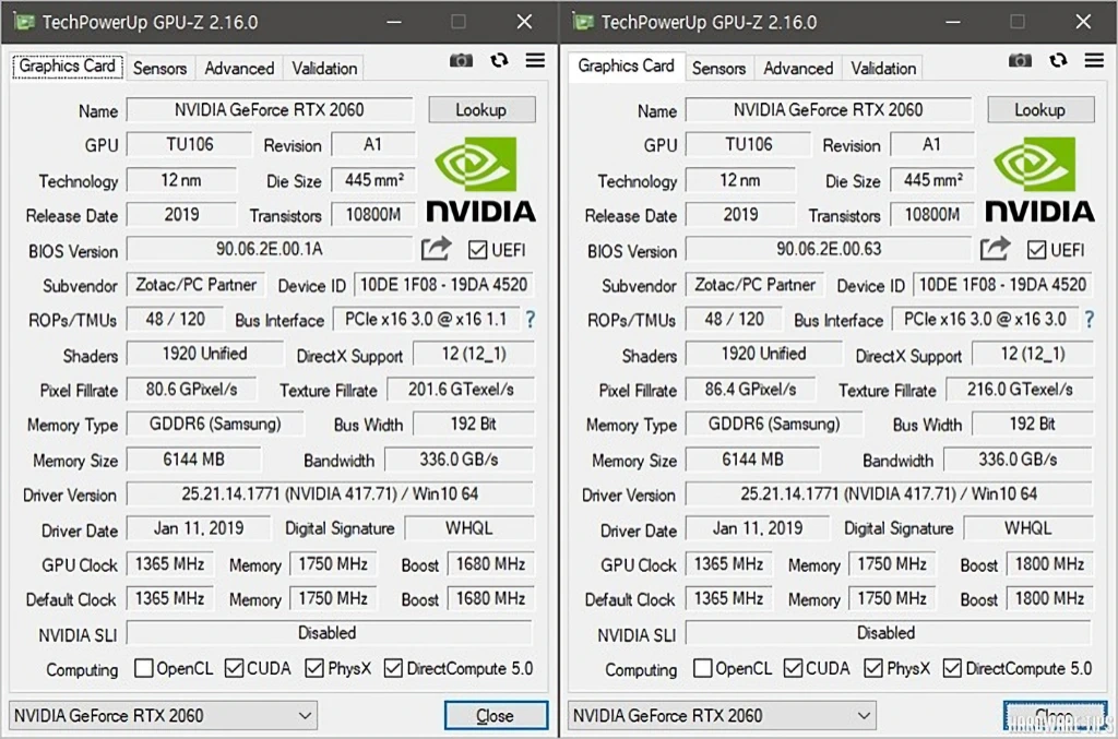 ZOTAC GAMING 지포스 RTX 2060 AMP D6 6GB TWIN 백플레이트 리뷰 37