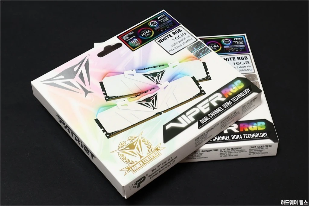 PATRIOT DDR4 16G PC4 21300 CL15 VIPER RGB 화이트 리뷰 2