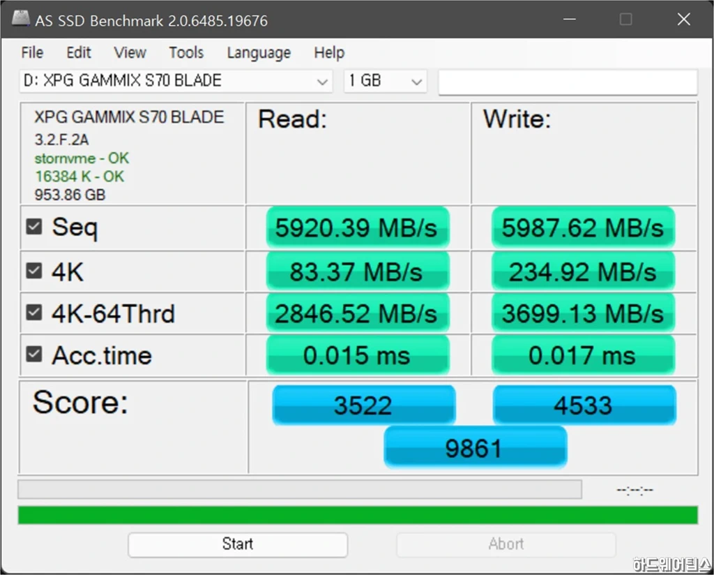 ADATA XPG GAMMIX S70 BLADE M.2 NVMe SSD 1TB 리뷰 19