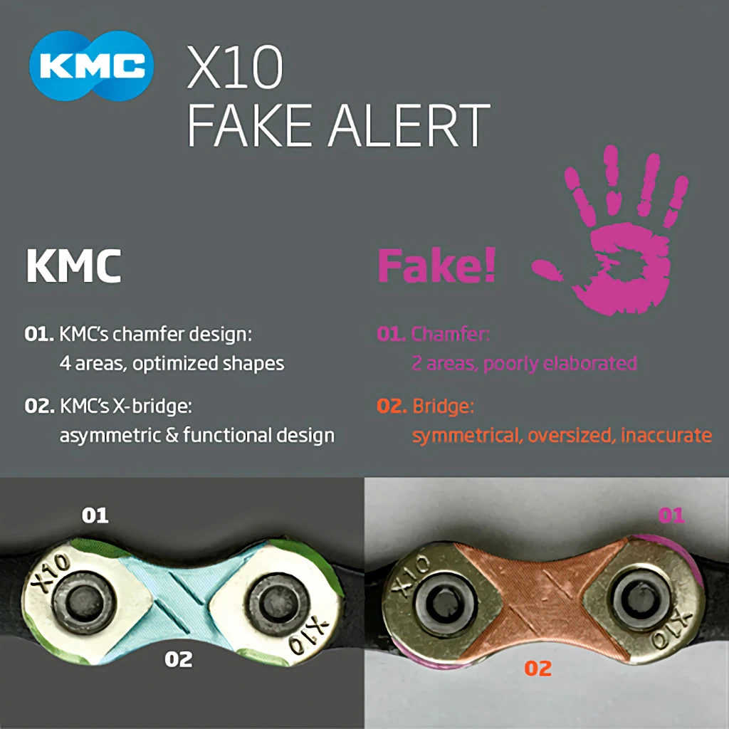 KMC 체인 정품 가품 모조품 구별 방법 2