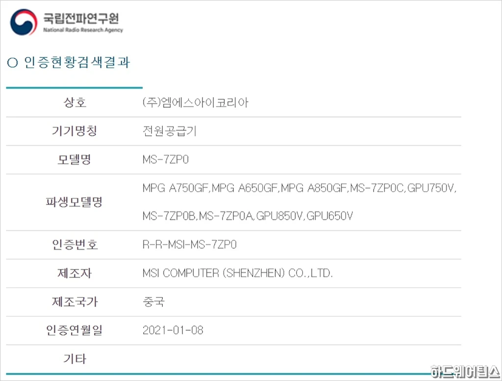 MSI MPG A850GF 80 PLUS GOLD 파워 서플라이 유닛 리뷰 4