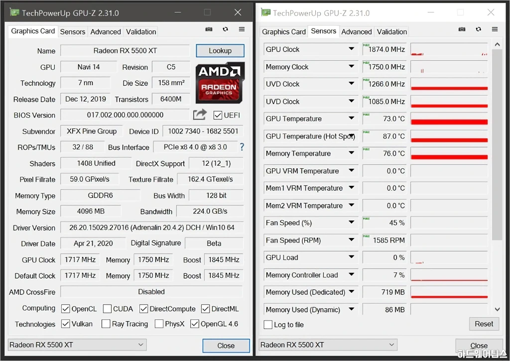 XFX 라데온 RX 5500 XT THICC II D6 4GB 리뷰 25