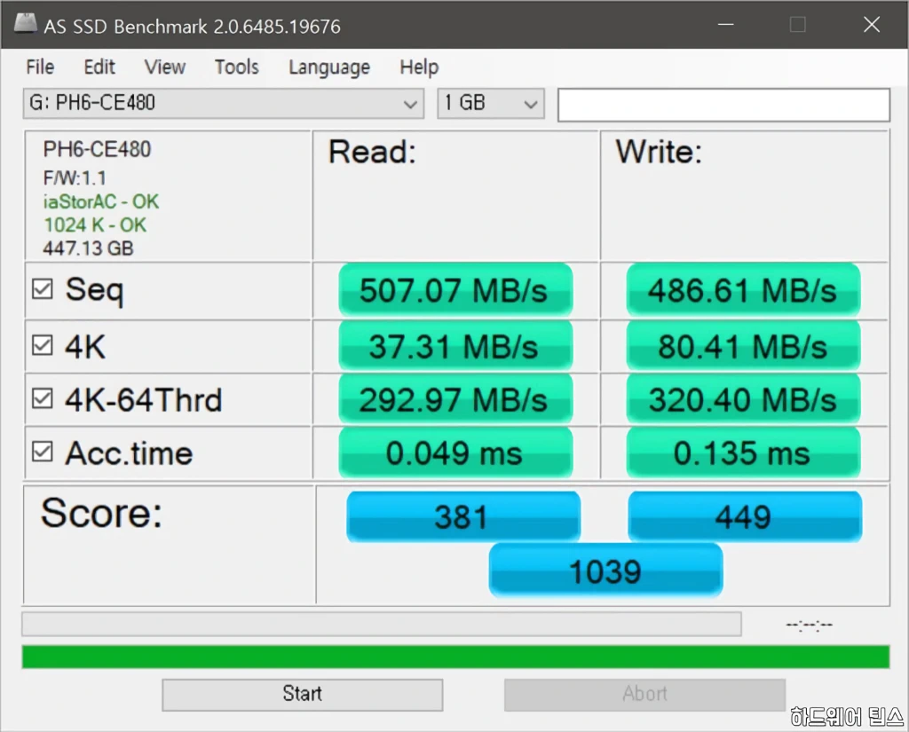 라이트온 Lite On MU3 PH6 CE 480GB SSD 간단 리뷰 16