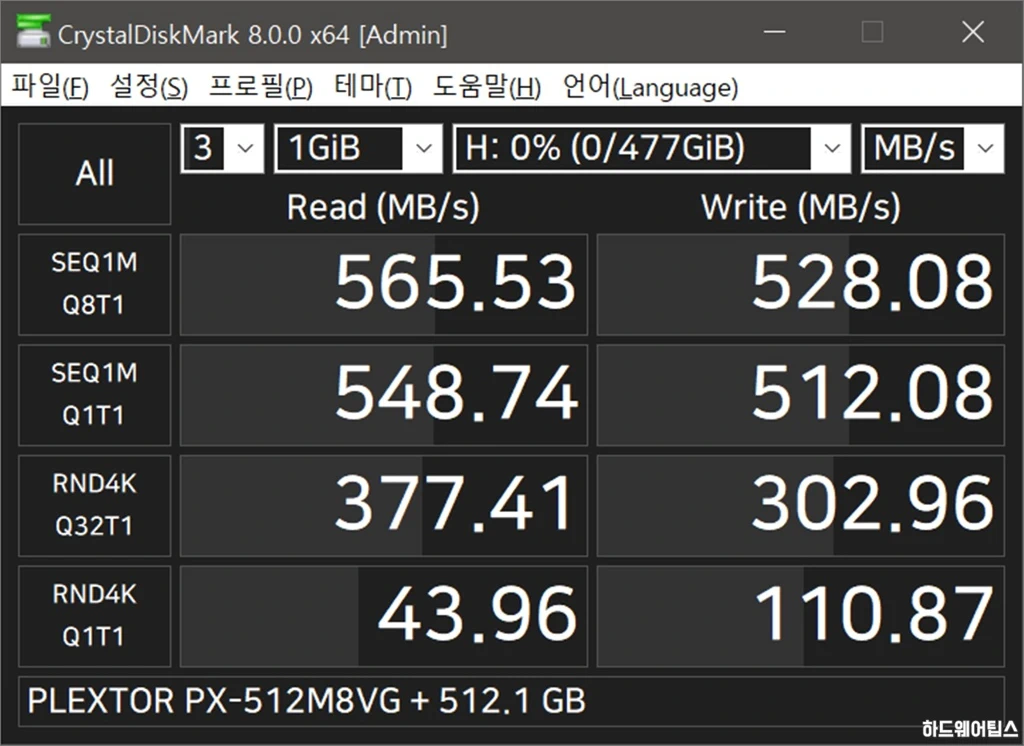 플렉스터 Plextor M8VG Plus M.2 SATA SSD 512GB 사용기 11