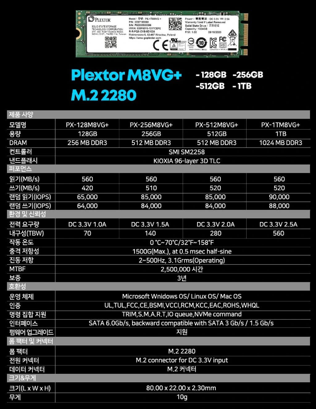 플렉스터 Plextor M8VG Plus M.2 SATA SSD 512GB 사용기 2