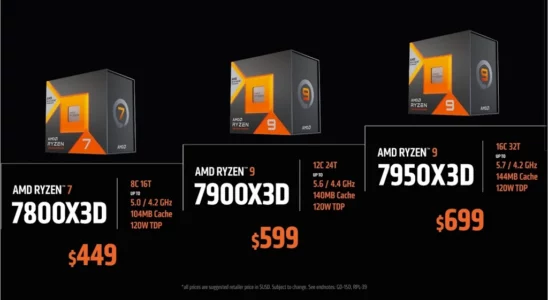 AMD 라이젠 7800X3D 7950X3D 7900X3D 스펙 성능 가격 출시일 1