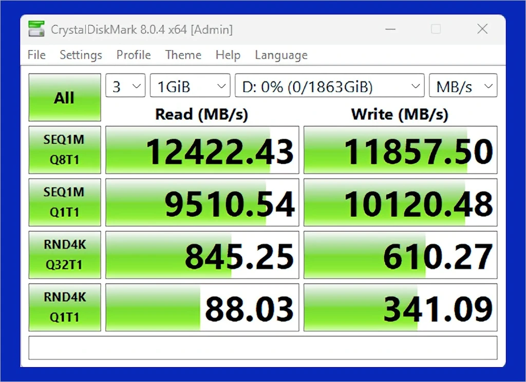 크루셜 T700 PCIe 5.0 NVMe M.2 SSD의 외형 및 성능 3