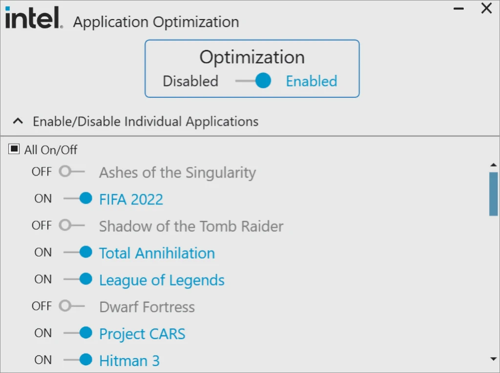 Intel APO 3