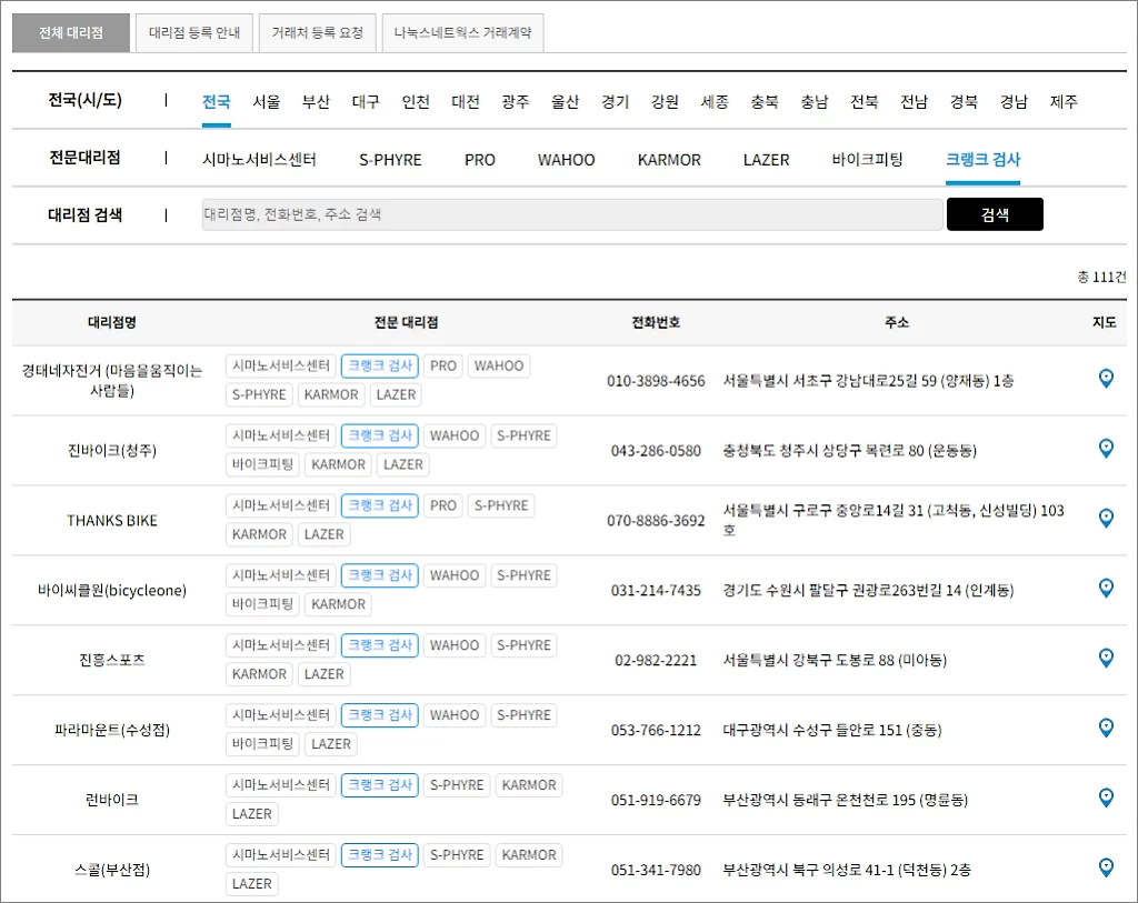 나눅스 시마노 대리점