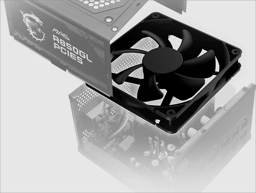 MSI MAG A850GL 화이트 PCIE5 80PLUS GOLD 리뷰 90 MSI MAG A850GL MAG A850GL PCIE5 Inside