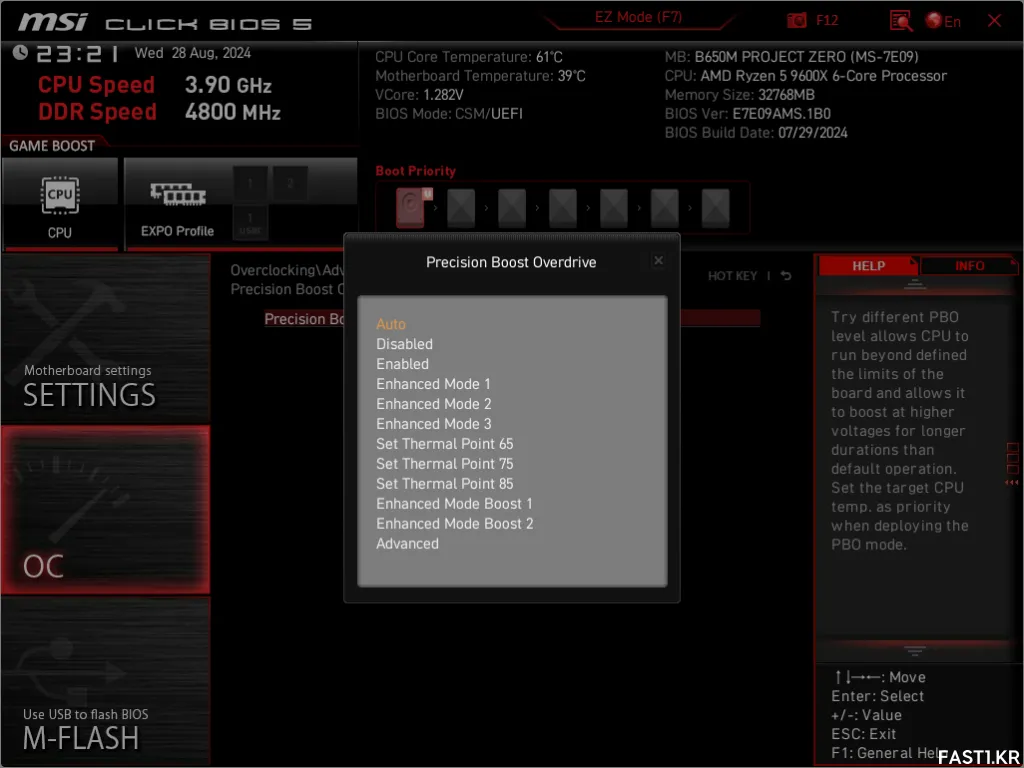 MSI UEFI BIOS 1B0 28
