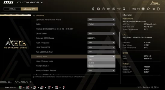 MSI AM5 메인보드에 Latency Killer 기능 추가 1