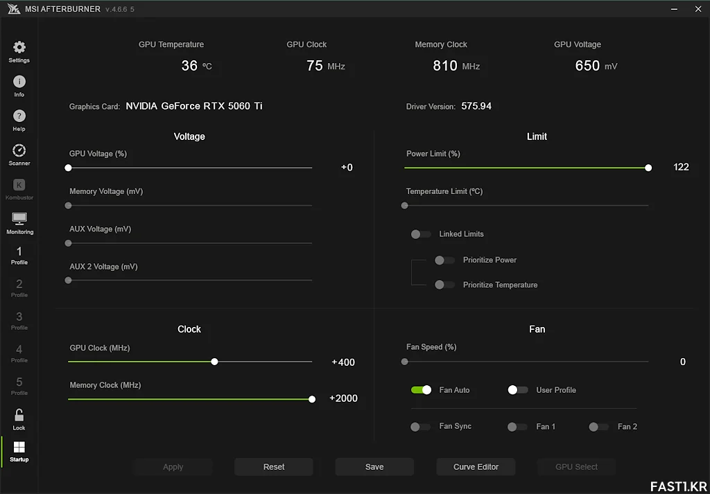 MSI 지포스 RTX 5060 Ti 오버클러킹 테스트 01