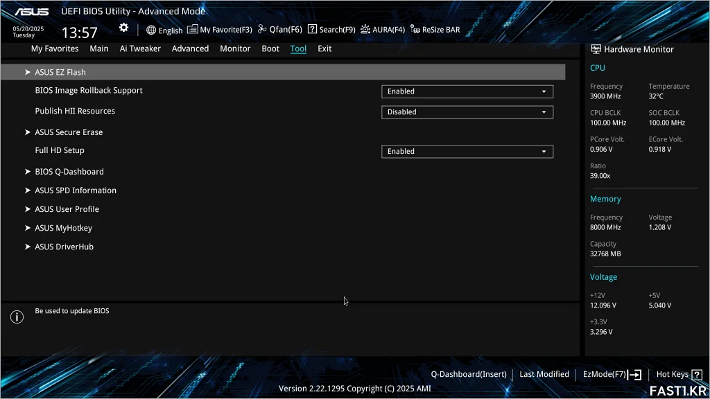 ASUS Z890 AYW GAMING WIFI W BIOS 03