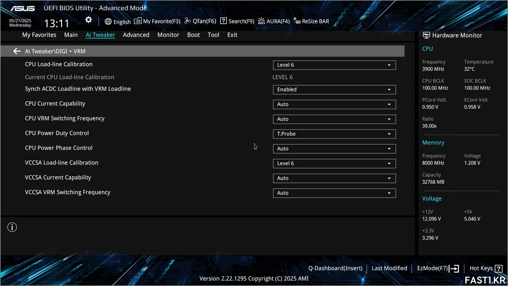ASUS Z890 AYW GAMING WIFI W BIOS 13