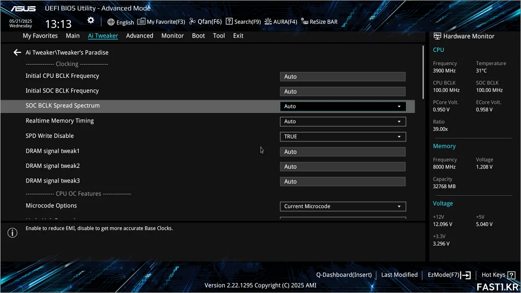 ASUS Z890 AYW GAMING WIFI W BIOS 19