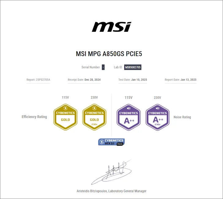 MSI MPG A850GS 80PLUS 골드 풀 모듈러 ATX 3.1 리뷰 80 MSI MPG A850GS 80PLUS 골드 풀 모듈러 ATX 3.1 리뷰 55