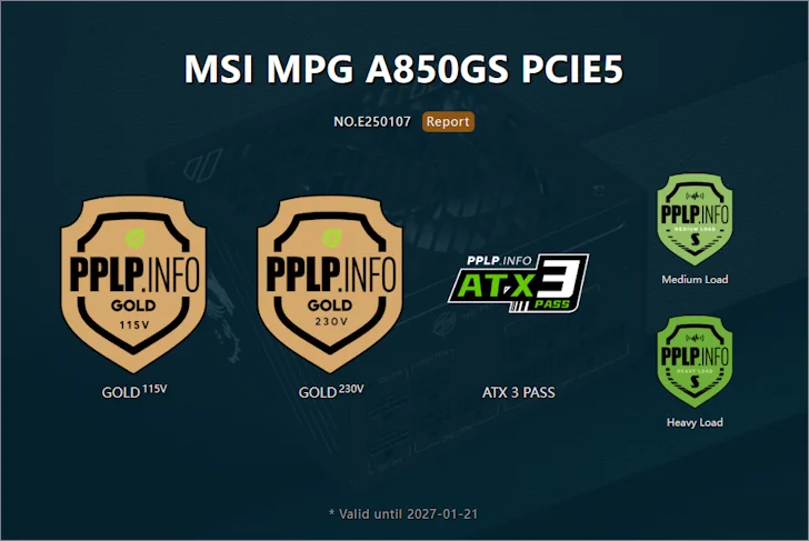 MSI MPG A850GS 80PLUS 골드 풀 모듈러 ATX 3.1 리뷰 56